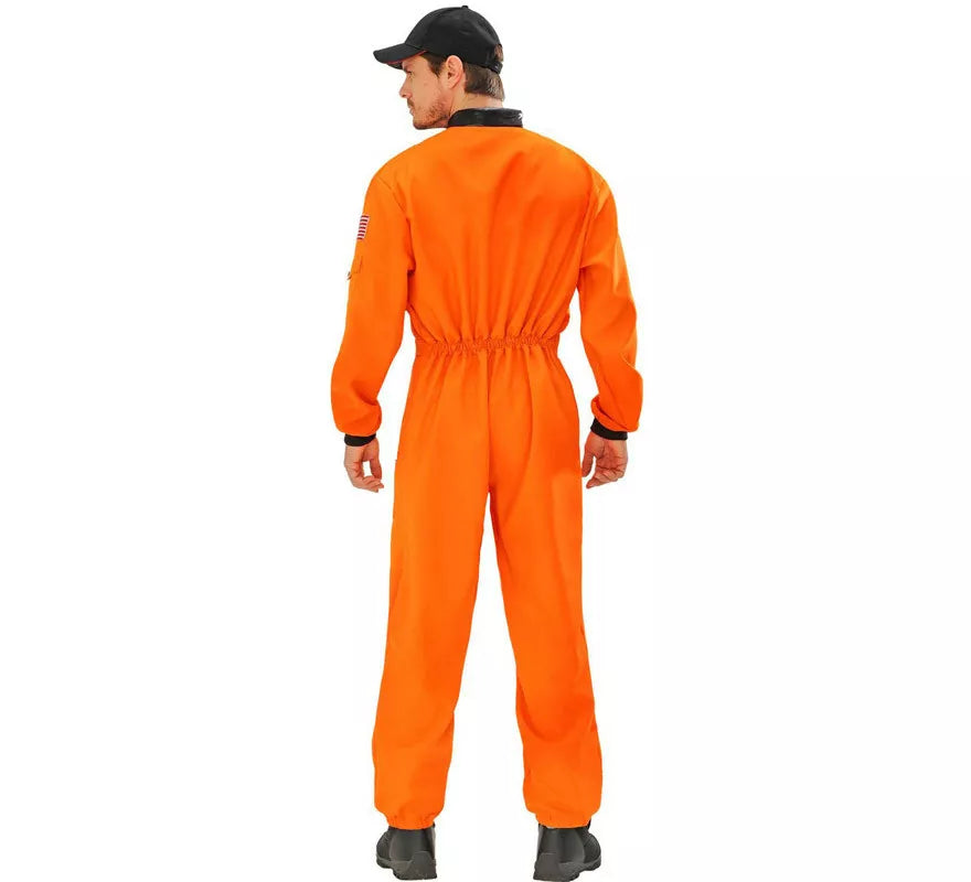 Translation missing: es.Disfraz de Astronauta Naranja con Insignia para hombre