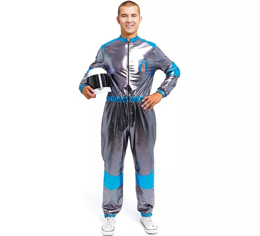 Translation missing: it.Disfraz de Astronauta plateado y azul para adulto