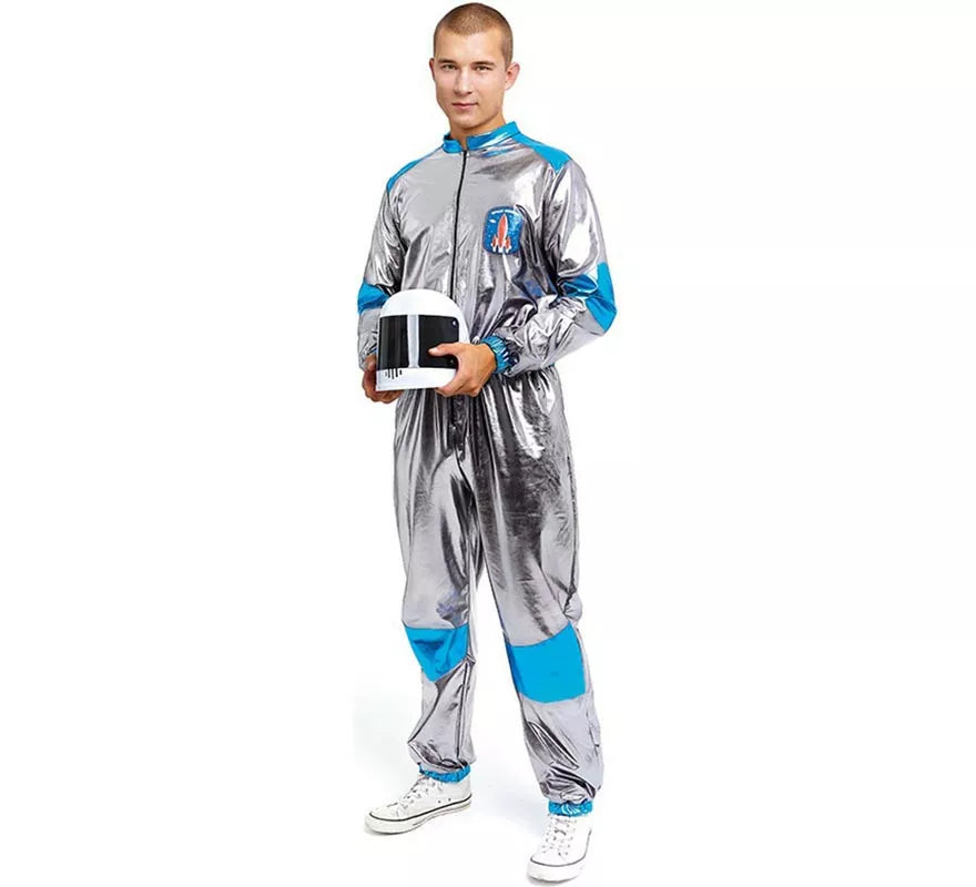 Translation missing: it.Disfraz de Astronauta plateado y azul para adulto