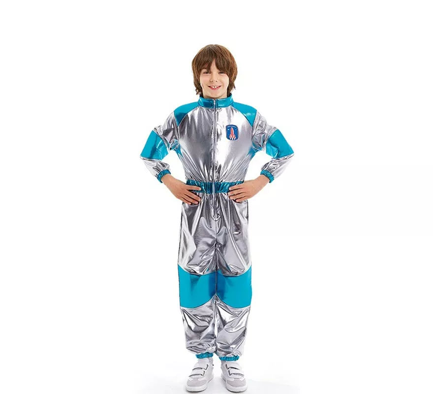 Translation missing: it.Disfraz de Astronauta plateado y azul para niños