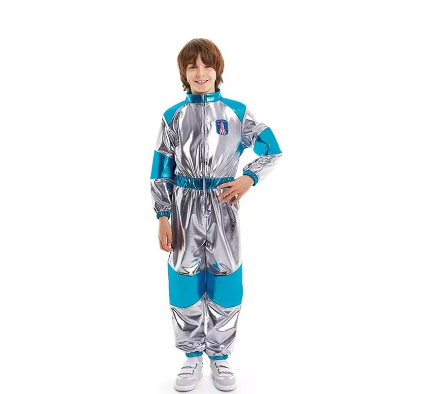 Translation missing: es.Disfraz de Astronauta plateado y azul para niños