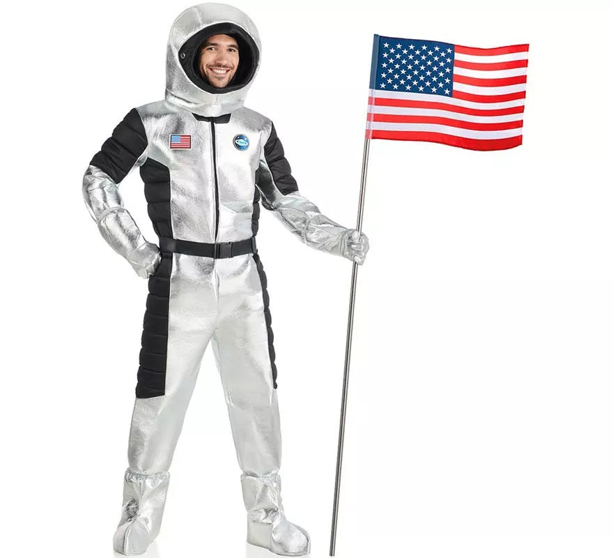Translation missing: it.Disfraz de Astronauta US plateado para hombre