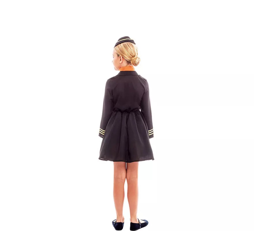 Disfraz de Azafata de Vuelo Elegante con Gorro para niña