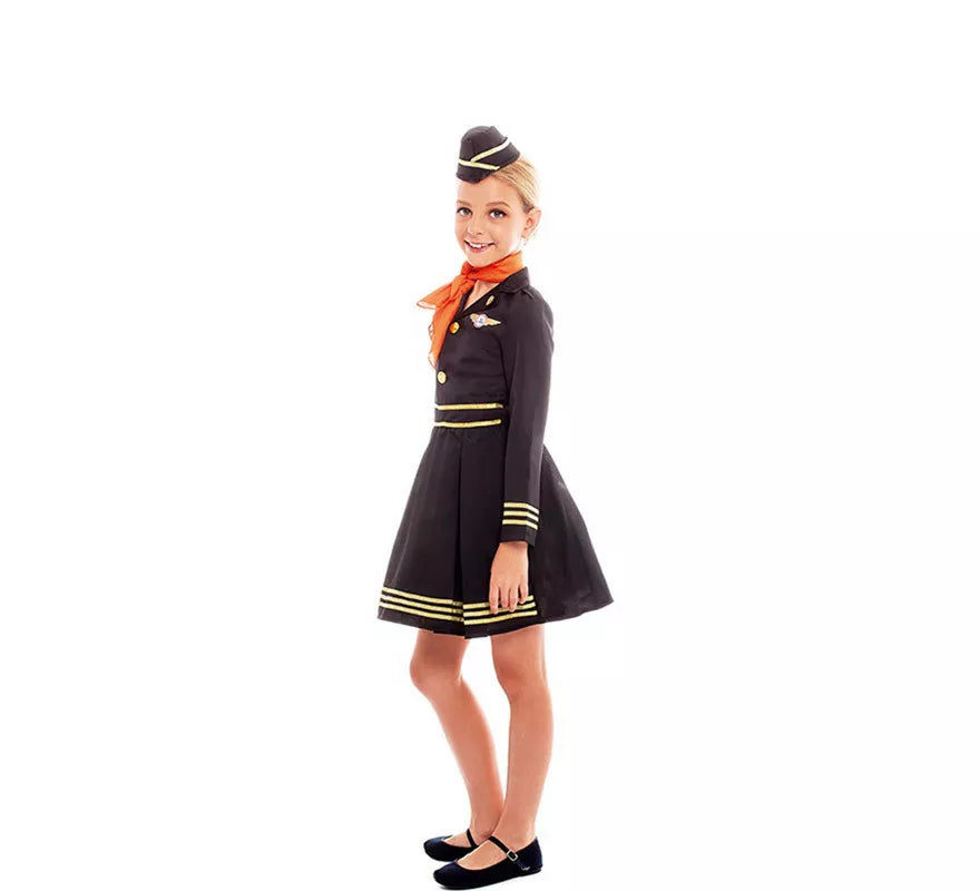 Translation missing: it.Disfraz de Azafata de Vuelo Elegante con Gorro para niña