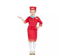 Disfraz de Azafata de Vuelo Roja para niña