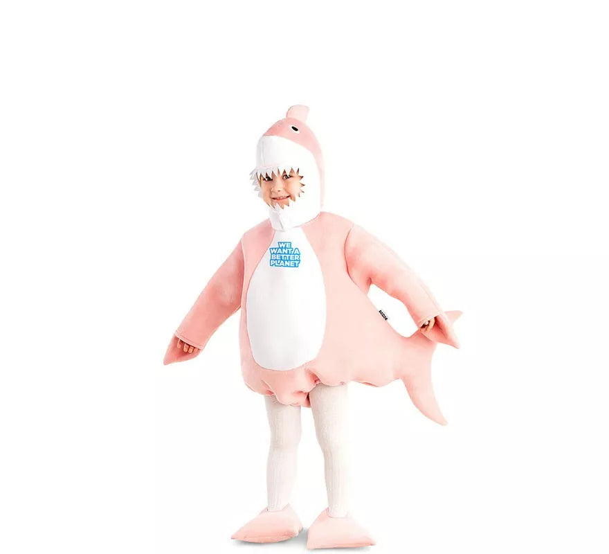 Translation missing: es.Disfraz de Baby Shark rosa con capucha para bebé y niños