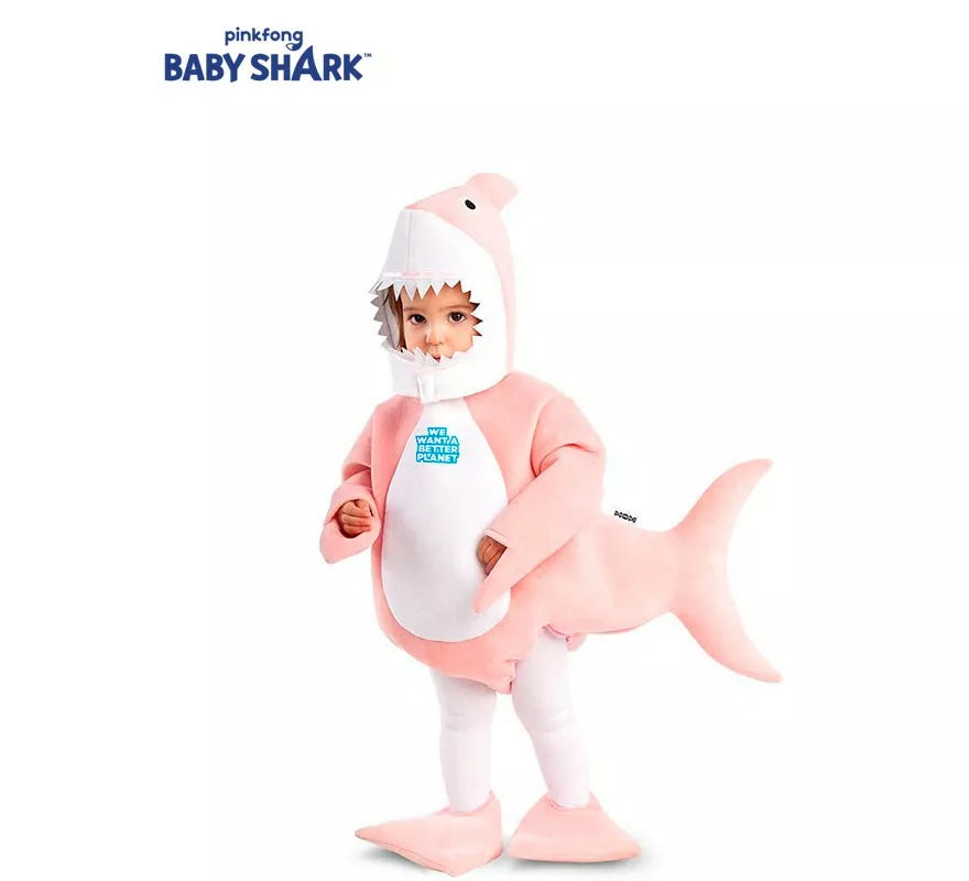 Translation missing: it.Disfraz de Baby Shark rosa con capucha para bebé y niños