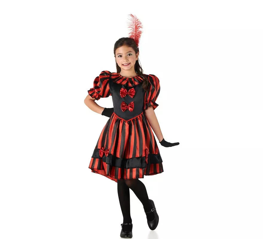 Translation missing: it.Disfraz de Bailarina Can Can rojo y negro para niña