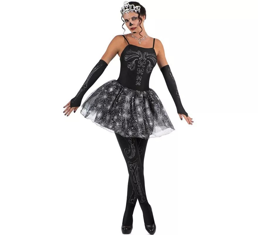 Translation missing: es.Disfraz de Bailarina Esqueleto con tiara para mujer