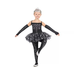 Costume da ballerina scheletro con tiara per ragazza