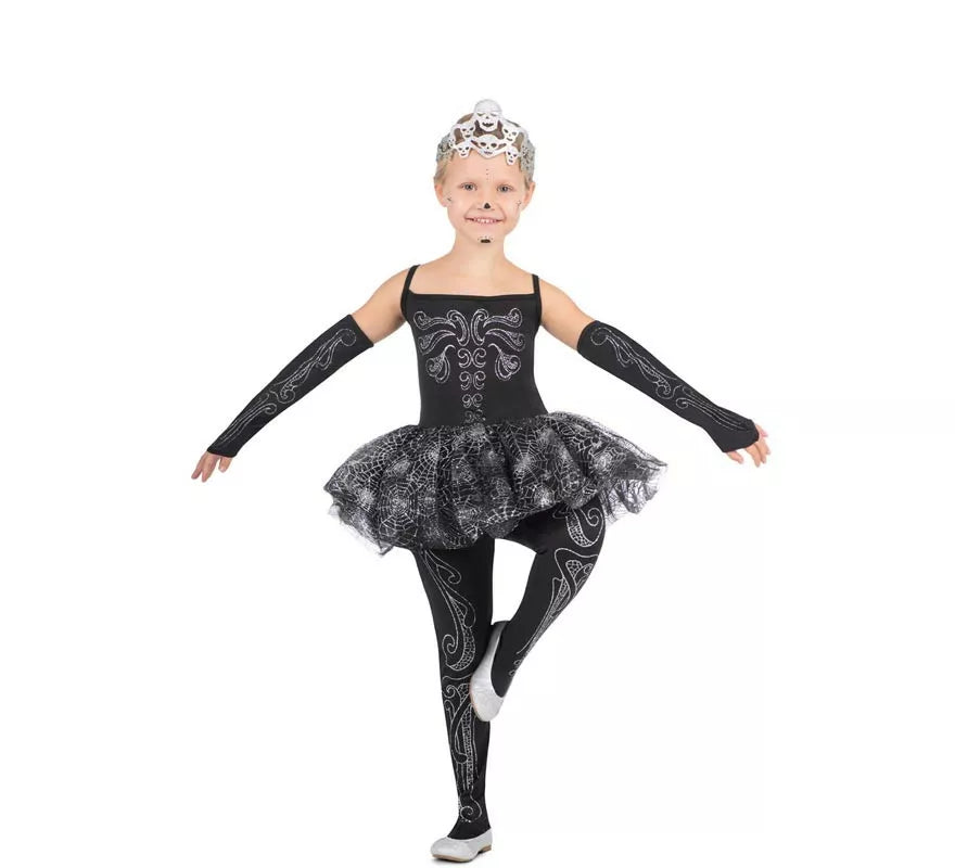 Translation missing: it.Disfraz de Bailarina Esqueleto con tiara para niña