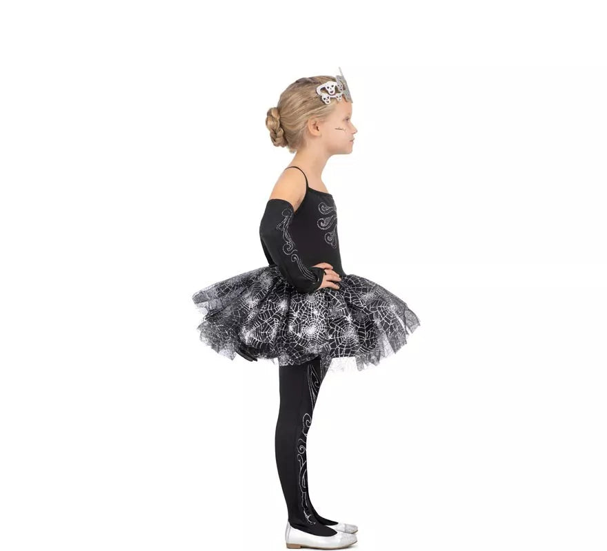 Translation missing: it.Disfraz de Bailarina Esqueleto con tiara para niña