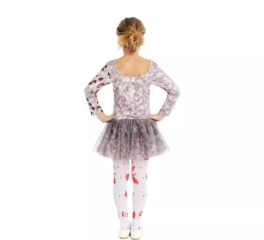 Disfraz de Bailarina Zombie gris con tocado para niña y adolescente