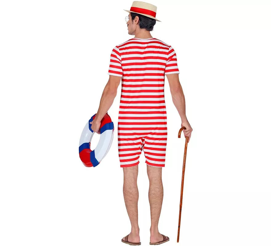 Translation missing: it.Disfraz de Bañador Estilo Retro años 50 rojo para hombre