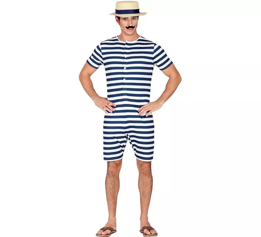 Translation missing: it.Disfraz de Bañador Retro años 50 azul para hombre