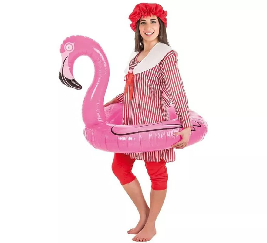 Translation missing: it.Disfraz de Bañista con Flamenco hinchable para mujer