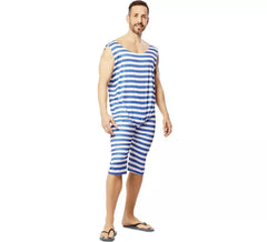 Costume da bagno retrò blu degli anni '20 per uomo