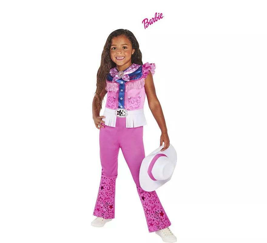 Translation missing: it.Disfraz de Barbie Vaquera Clásica rosa para niña