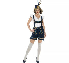 Disfraz de Bávara Azul con Lederhosen para mujer