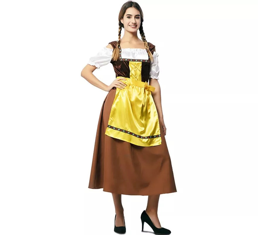 Translation missing: es.Disfraz de Bávara clásica marrón y amarillo para mujer