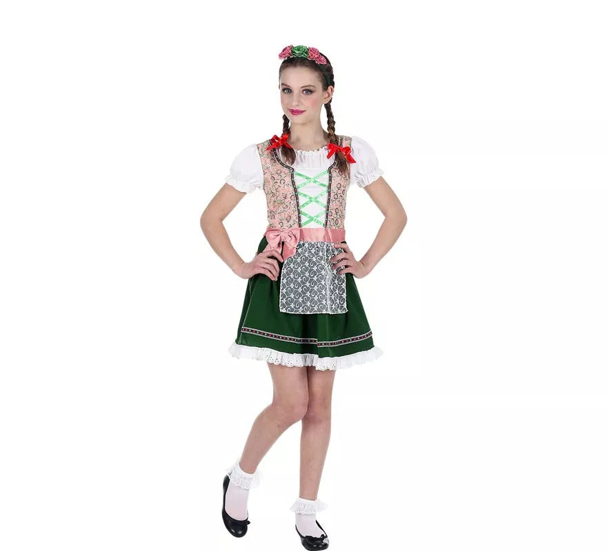 Translation missing: es.Disfraz de Bávara rosa y negro clásico para niña