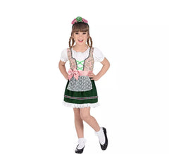 Classico costume bavarese rosa e nero per bambina