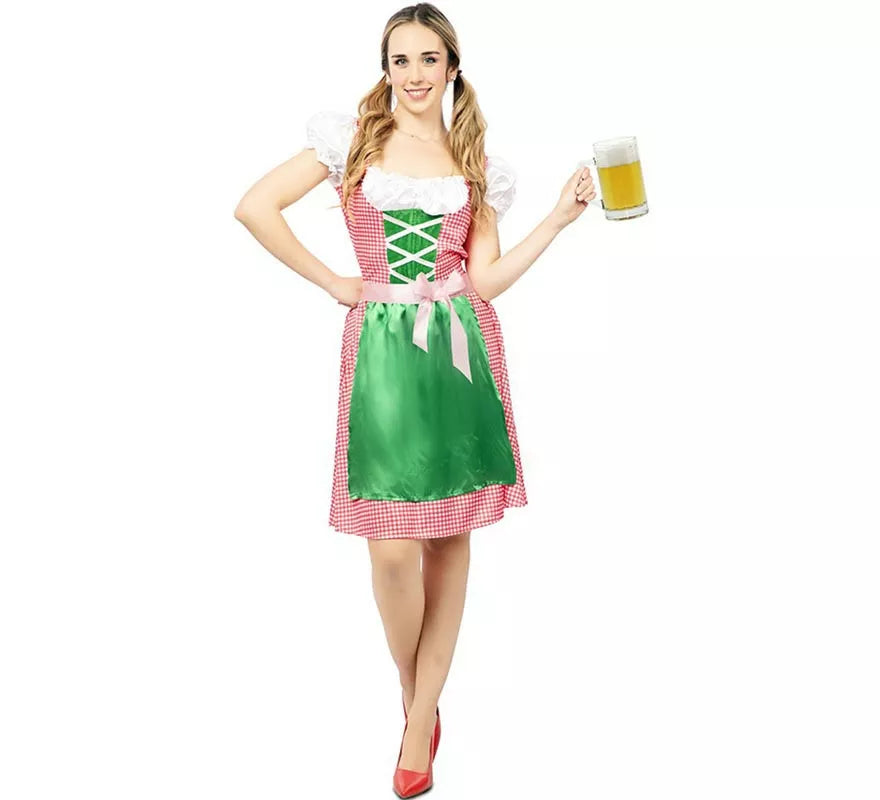 Translation missing: it.Disfraz de Bávara vestido rosa y verde para mujer