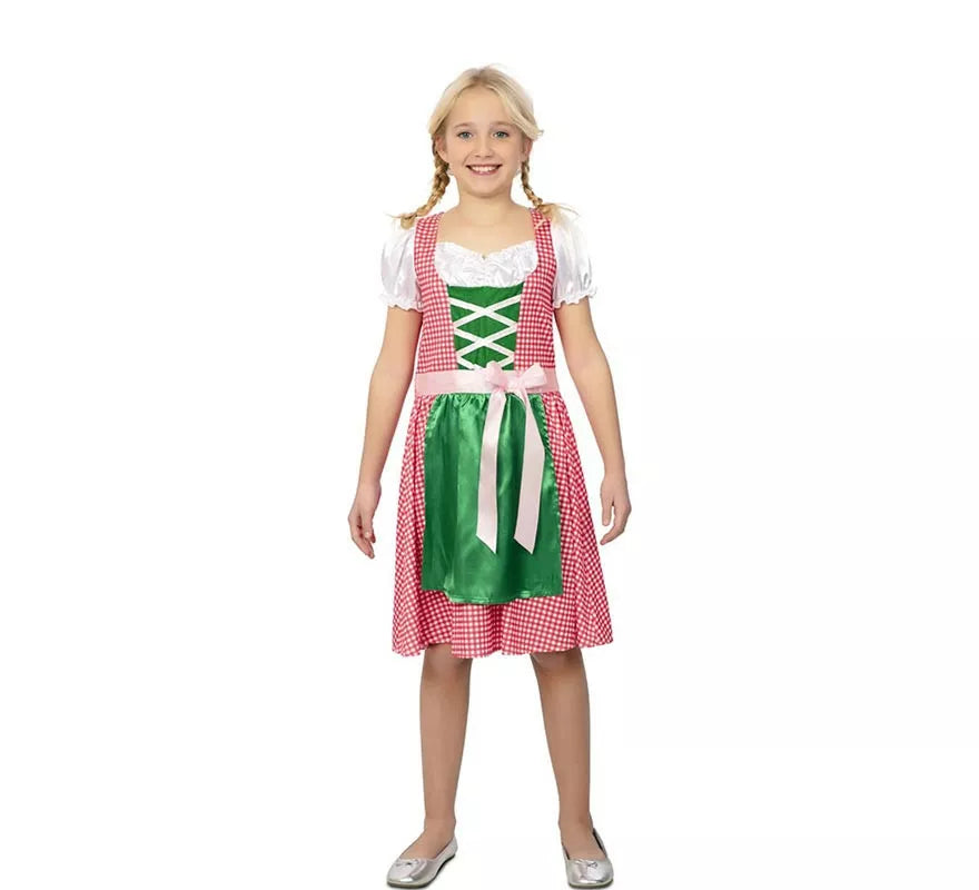 Translation missing: it.Disfraz de Bávara vestido rosa y verde para niña