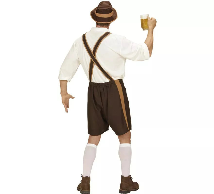 Translation missing: es.Disfraz de Bávaro blanco y marrón con sombrero para hombre