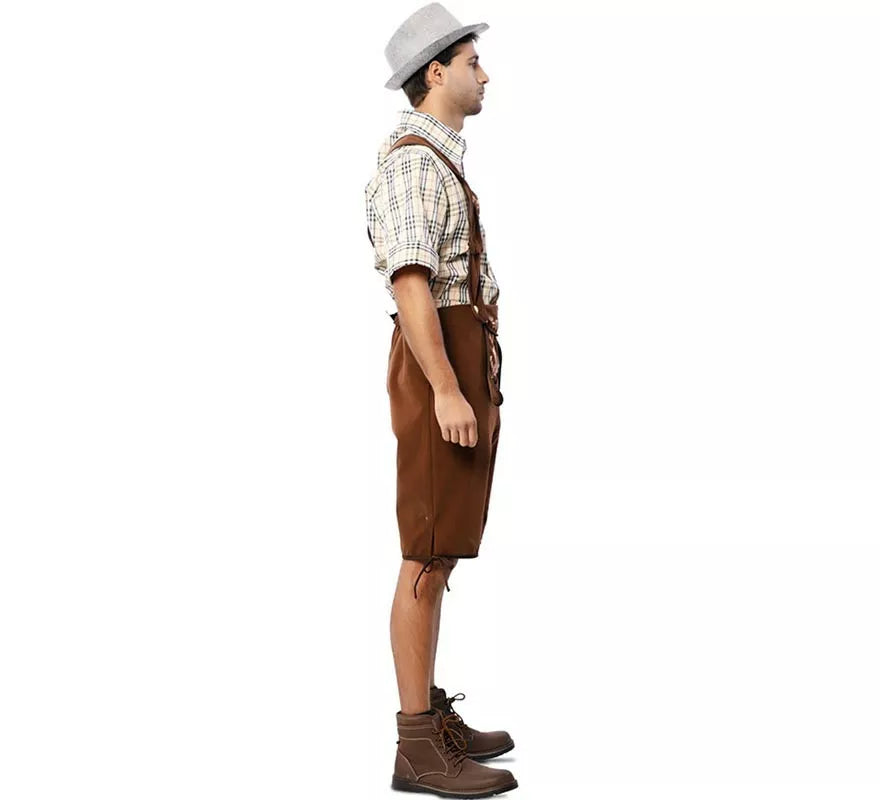 Translation missing: it.Disfraz de Bávaro clásico marrón a rayas para hombre