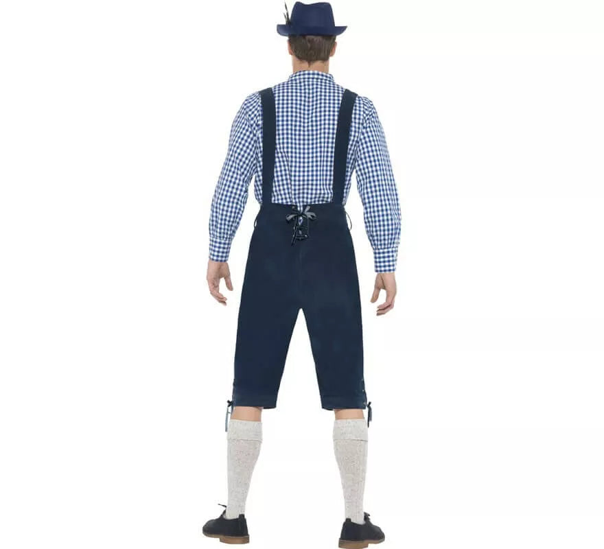Translation missing: it.Disfraz de Bávaro Tradicional Azul con Lederhosen para hombre