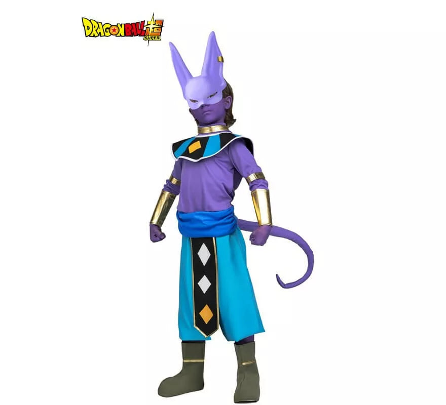 Translation missing: es.Disfraz de Beerus de Dragon Ball con máscara y maquillaje para niño