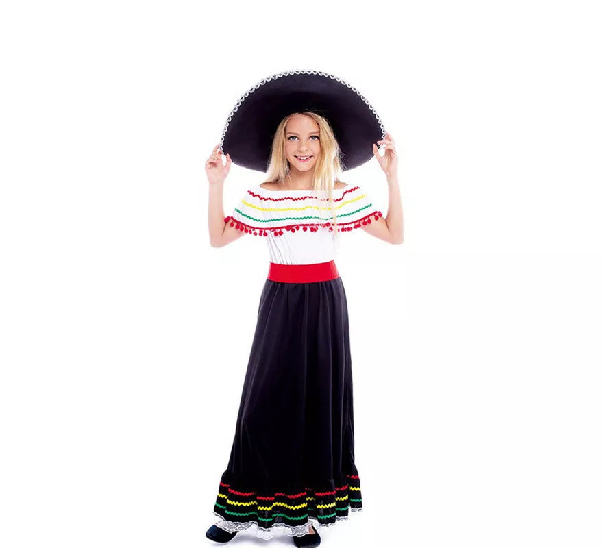 Translation missing: it.Disfraz de Belleza Mexicana con Falda para niña