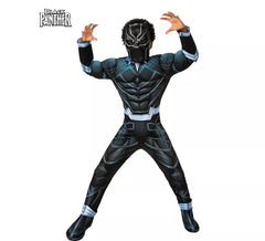Costume muscoloso da Pantera Nera con maschera deluxe per bambini