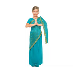 costume turchese Bollywood per le ragazze