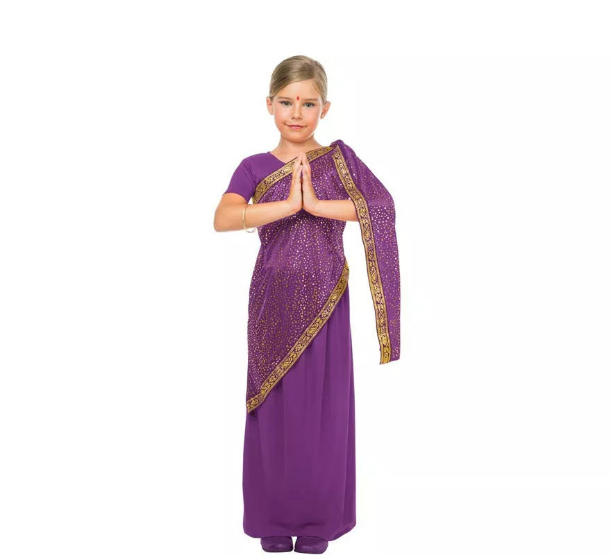 Translation missing: it.Disfraz de Bollywood Morado para Niña