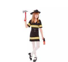 Costume da Pompiere blu e giallo per bambina