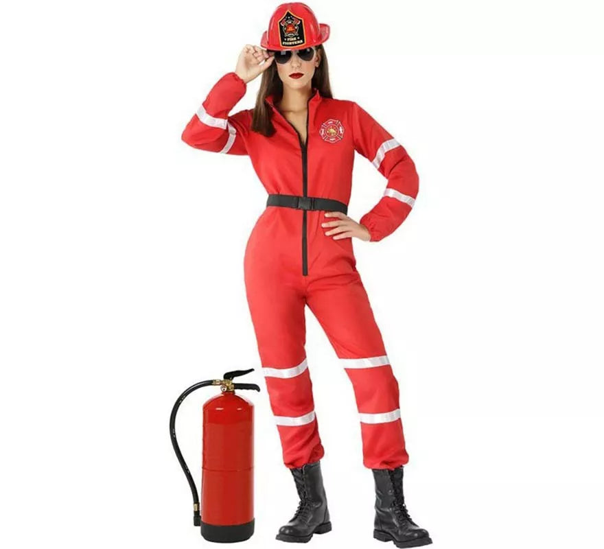Translation missing: it.Disfraz de Bombera Rojo para mujer