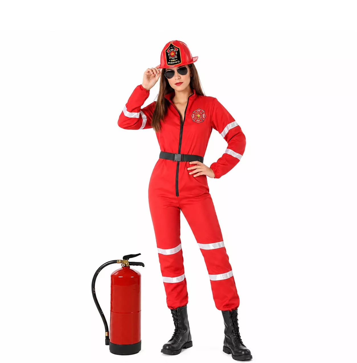 Translation missing: it.Disfraz de Bombera Rojo para mujer