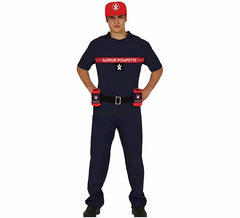 Disfraz de Bombero con Portabebidas para hombre