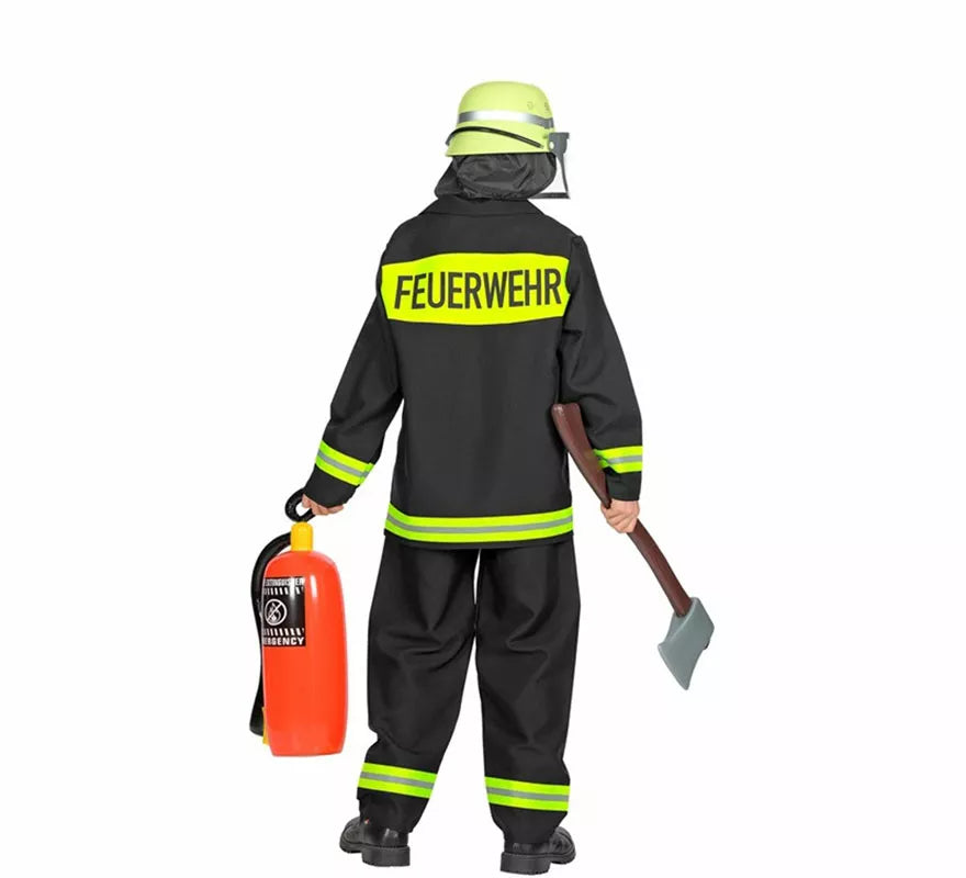 Translation missing: it.Disfraz de Bombero negro y amarillo para niño