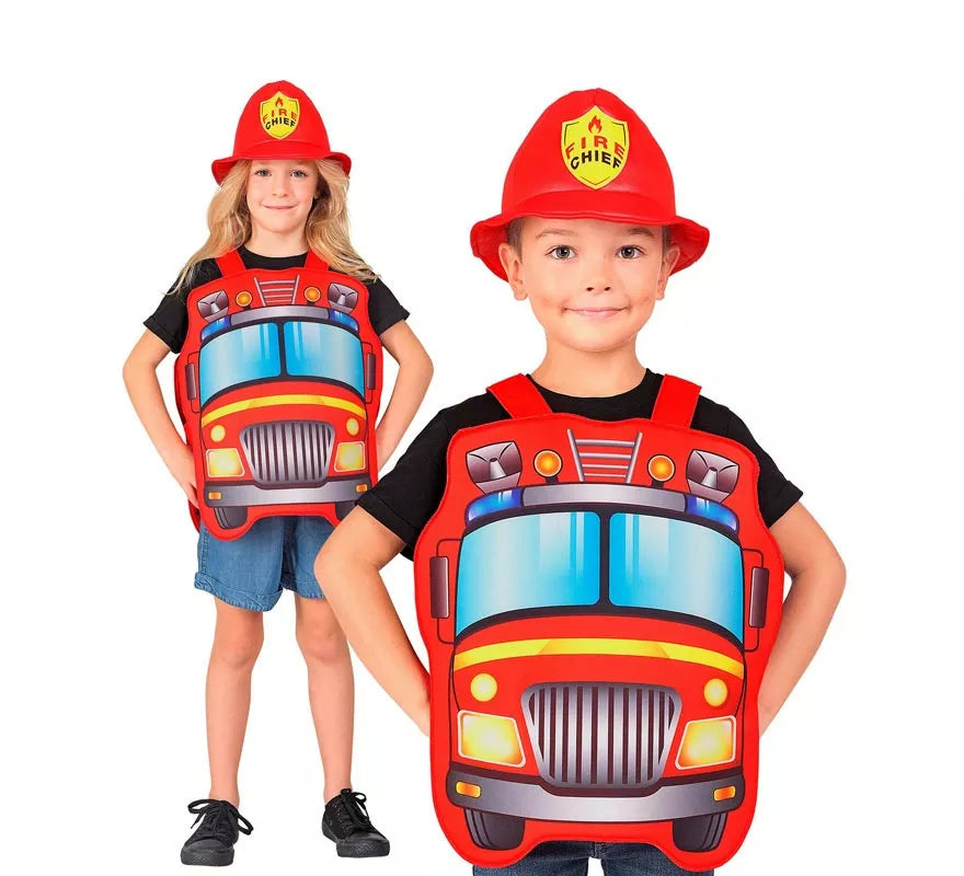 Translation missing: it.Disfraz de Bombero rojo con gorro para niños