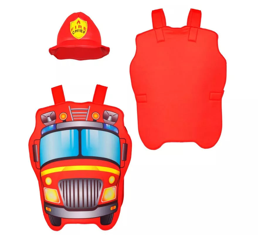 Translation missing: it.Disfraz de Bombero rojo con gorro para niños