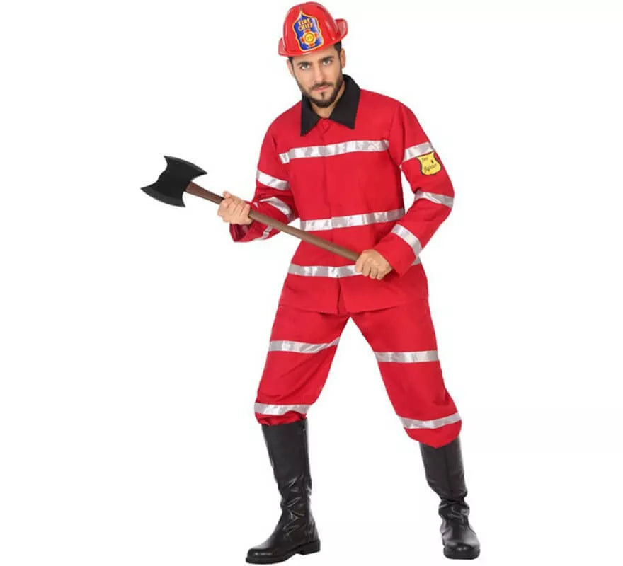 Translation missing: it.Disfraz de Bombero rojo para hombre