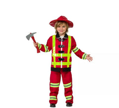 Costume rosso pompiere per ragazzo