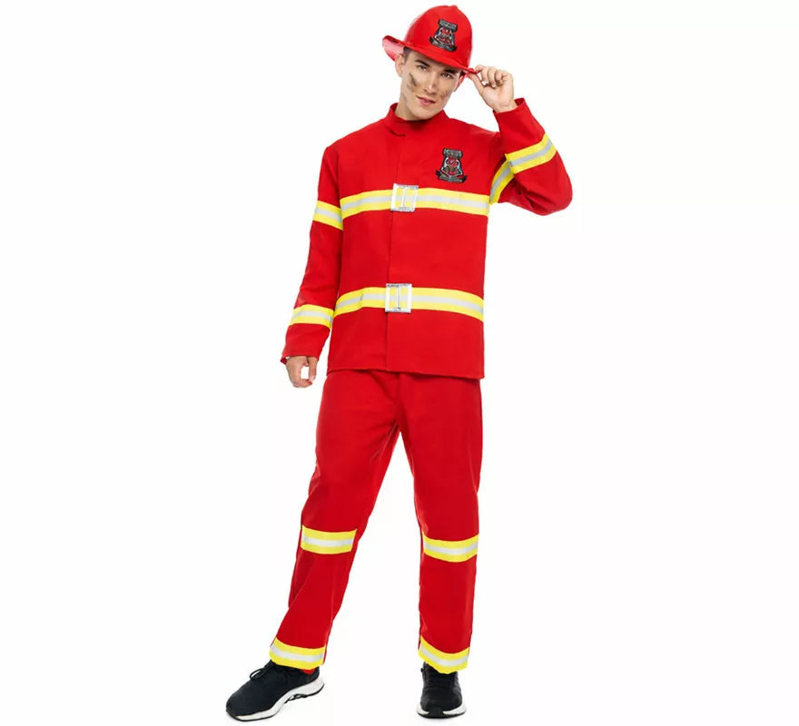 Translation missing: it.Disfraz de Bombero Rojo y Amarillo para hombre