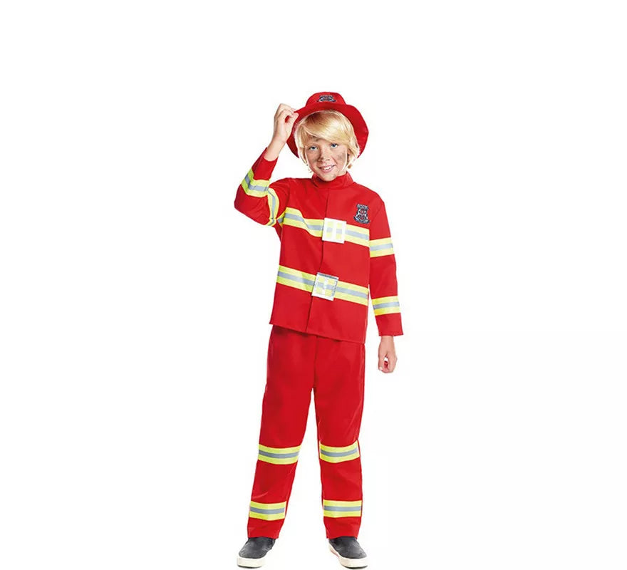 Translation missing: it.Disfraz de Bombero Rojo y Amarillo para niño