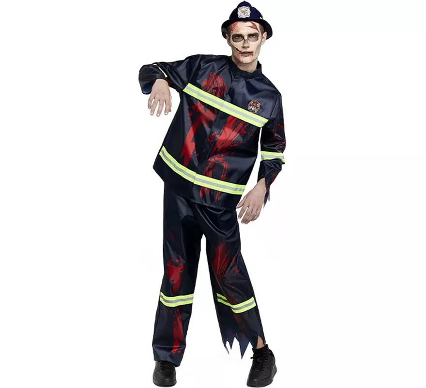 Translation missing: it.Disfraz de Bombero Zombie para hombre