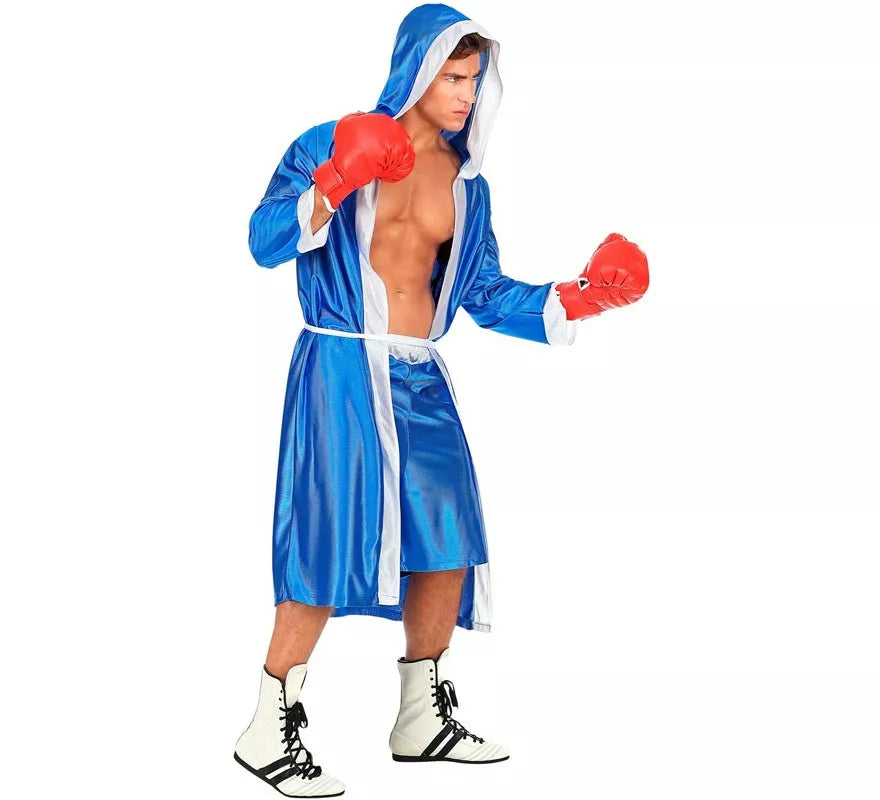 Translation missing: es.Disfraz de Boxeador azul y blanco para hombre