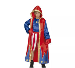 Boxer costume rosso e blu Bambini